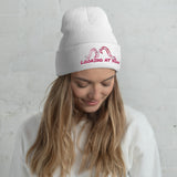 E. P. Lee, and the puppy howls collections all, BIG DADDY FLAMINGO LOOKING AT YOU Embroidered  cuffed beanie, BIG DADDY COLLECTION, FLAMINGO-FAMILY COLLECTION
