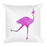 E. P. Lee, and the puppy howls collections all, BIG DADDY FLAMINGO "MOVING ON" Square Pillow   , Big Daddy Collection, Family Flamingo collection