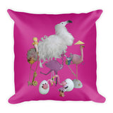 E. P. Lee, and the puppy howls collections all, BIG DADDY FLAMINGO "ALL IN THE FAMILY" Square Pillow, Big Daddy Collection, Family-Flamingo collection