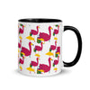 E. P. Lee, and the puppy howls collections all, BIG DADDY FLAMINGO Sur La Plage Mug with color inside, Big Daddy Collection, Family-Flamingo collection