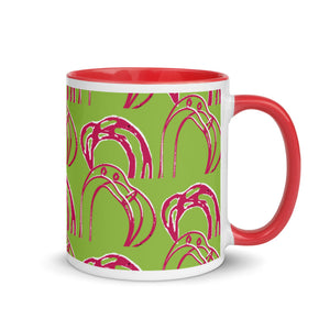 E. P. Lee, and the puppy howls collections all, BIG DADDY FLAMINGO "Looking At You" Mug with color inside, Big Daddy Collection, Family-Flamingo collection